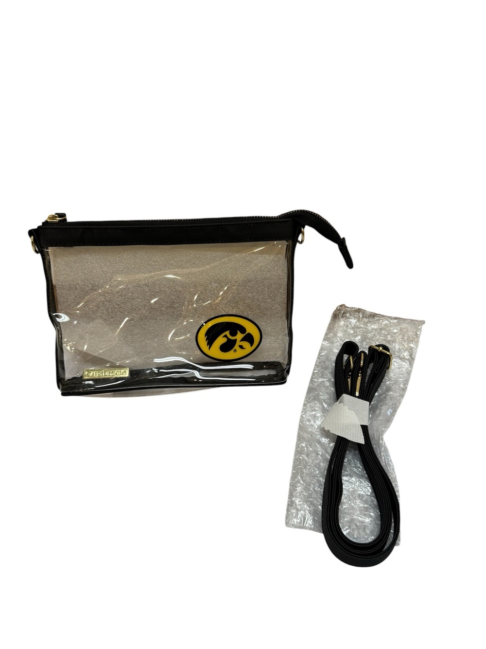 Capri Designs Iowa Hawkeyes Clear Game Day Crossbody Purse Bag NWOT